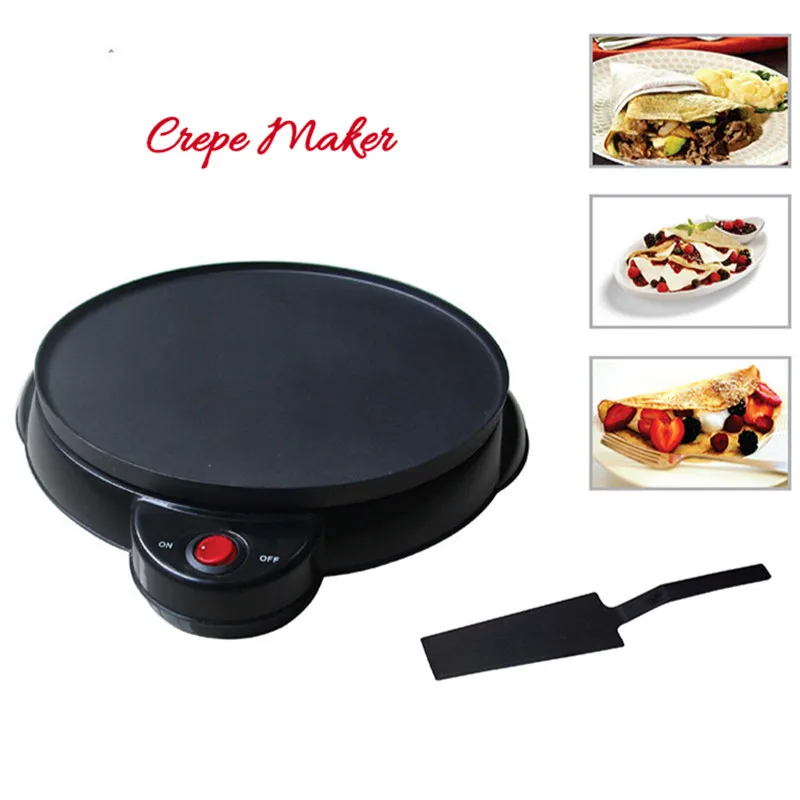Máquina eléctrica para hacer tortitas y crepes, sartén antiadherente, sartén eléctrica de hierro fundido para cocina, electrodomésticos de cocina para el hogar