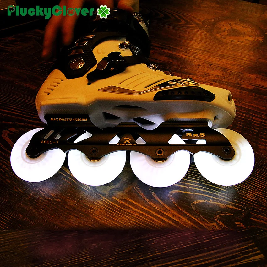 4 Uds rueda de rodillo Flash en línea 90A 60mm 64mm 68mm 70mm rueda SEBA Skate luz LED rodillo PU Freestyle Slalom Patines ruedas de neumáticos