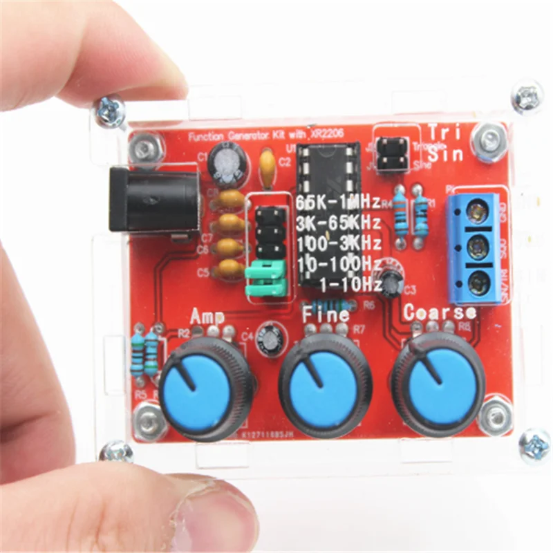 DC 9-12V XR2206 Function Signal Generator DIY Kit Sine/Triangle/Square Output 1Hz -1MHz Signal Generator  Adjustable module