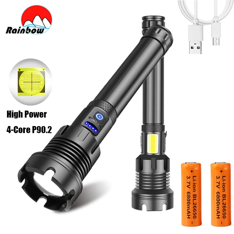 100000 Lumens  XHP90.3 Most Powerful Led Flashlight Tactical Flashlight USB Rechargeable Torch XHP70 Lantern For Outdoor Camping