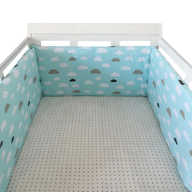 Nordic Sterren Babybed Dikker Bumpers Rits Ontwerp Een stuk Wieg Rond Kussen Cot Protector Kussens 200*30 CM