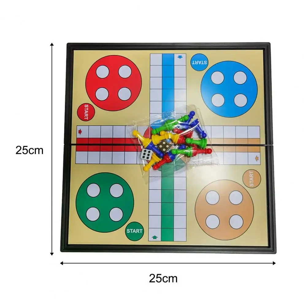 25cm Ludo Board Creative Game Magnetic 5 In 1 Plastic with Folding Chessboard Ludo Chess for Kids Children Education toy