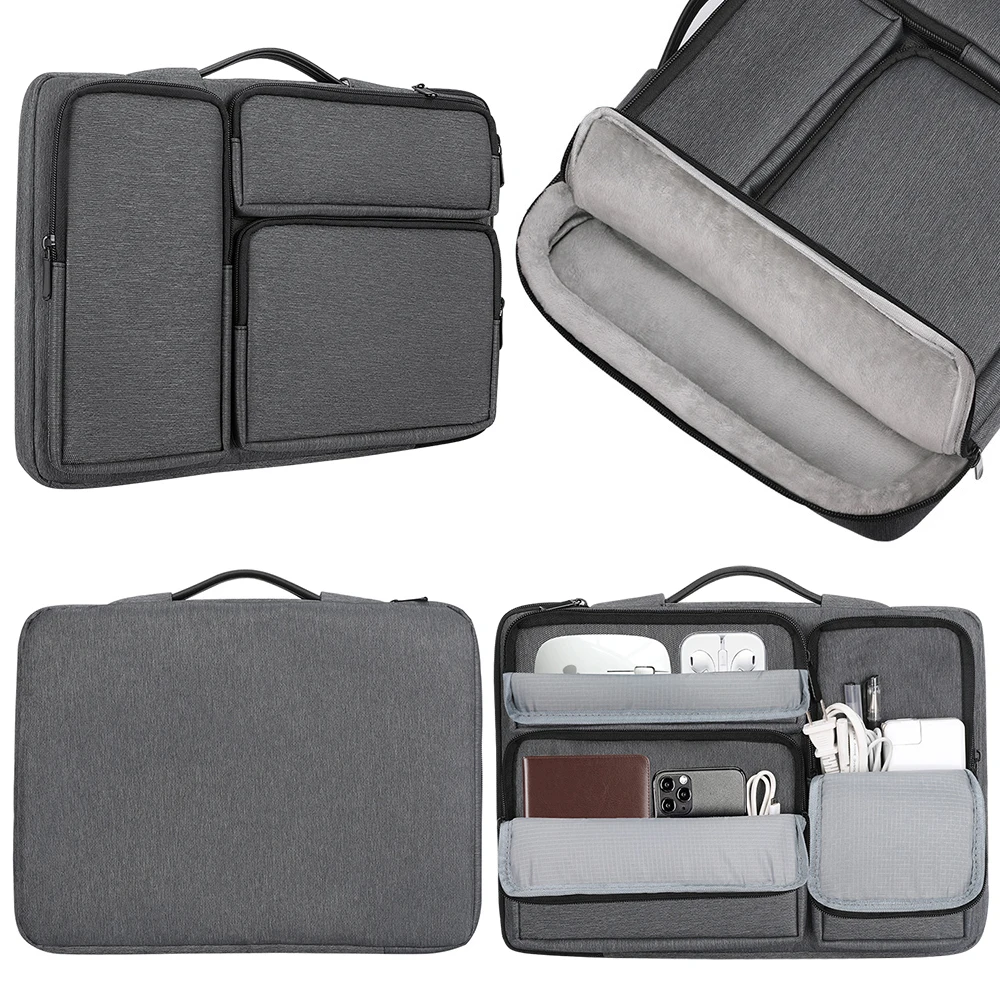 Imagem -04 - Portátil Bolsa para Portátil 13 13.3 14 15.4 15.6 Polegada Viagem Case de Transporte à Prova Impermeável Água Notebook Bolsa para Macbook ar Pro Bolsa Ombro