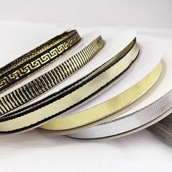 5 Yards 10mm Metallic Ribbon Satin Ribbon For Christams Party Wedding Decoration Gift Wrapping DIY Ribbon For Crafts