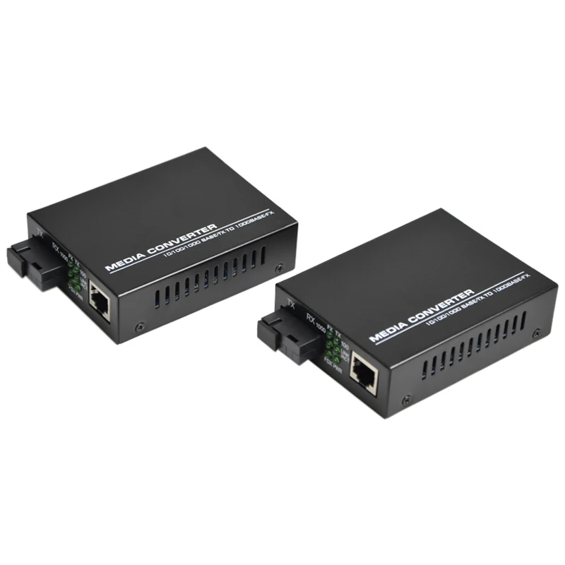 1คู่100/1000M Fiber Optic Transceiver 1พอร์ตไฟเบอร์1 RJ45พอร์ต A และ B 3Km หรือ20Km Single-Mode Fiber Media Converter