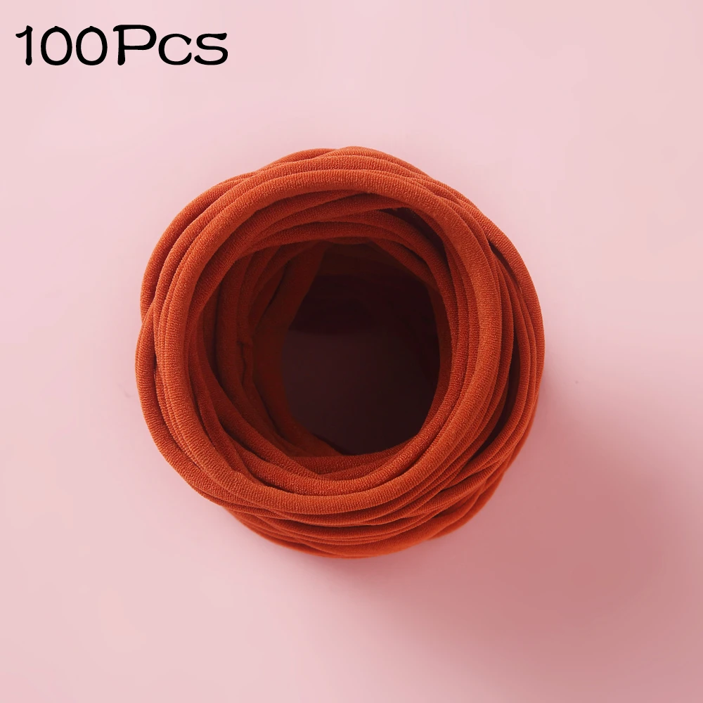 100 stks/partij Baby Meisje Nylon Hoofdband Nieuwe Traceless Rekbare Dunne Skinny Nylon Hoofdbanden Voor Kinderen Pasgeboren Baby Haaraccessoires