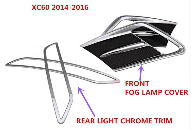 Car Cover 4pcs/set For refitting Volvo XC60 2014 special ABS Chrome Front Lower Grill Racing Bumper Protector Sticker Trim