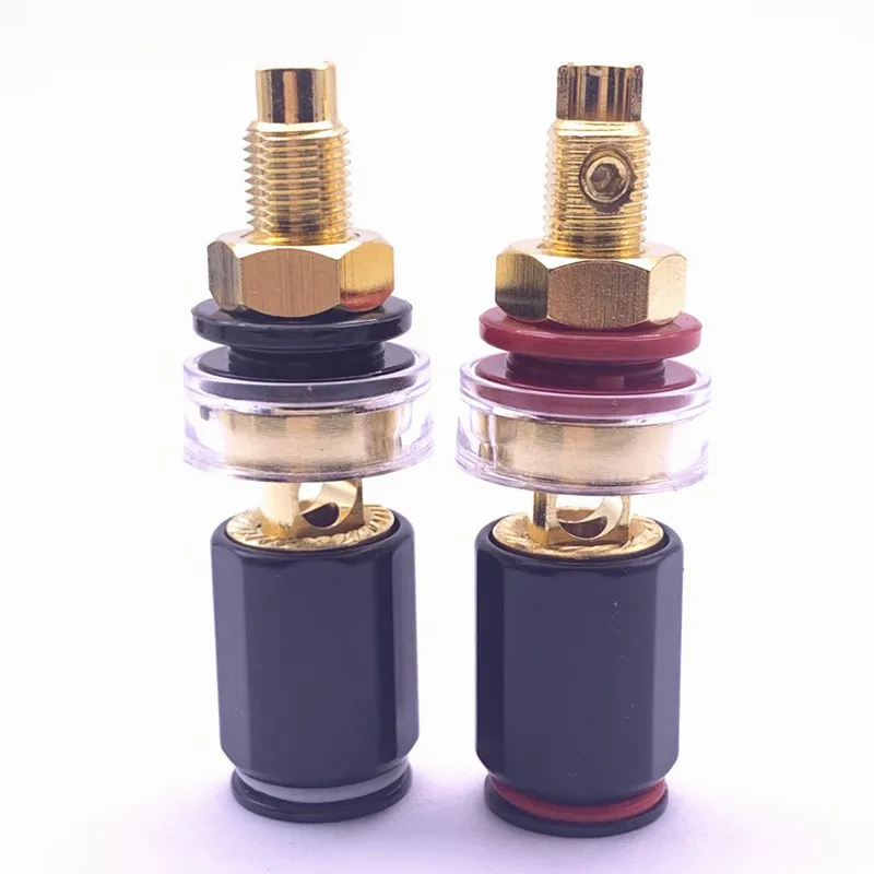 1 قطعة عالية الجودة النحاس الموز المقبس لحام ملزمة آخر برغي M8 محول ل مكبر صوت مكبر للصوت محطات موصل