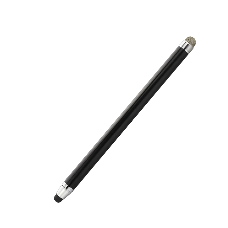 Metal 2 in 1 custom logo stylus touch pen with silicone tip stylus tip Christmas gift mesh tip touch pen for XIAOMI HUAWEI