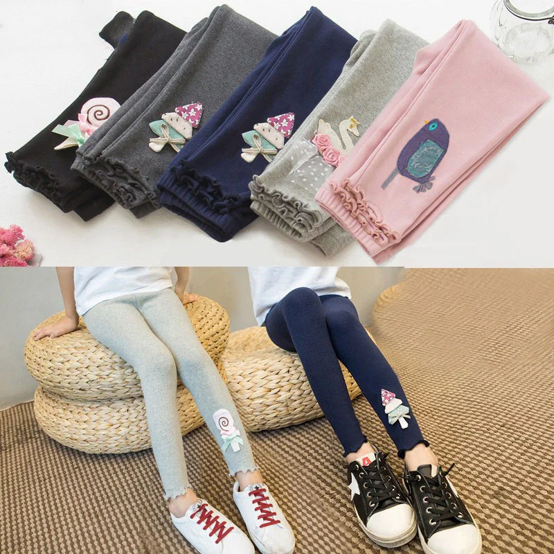 Spring Autumn Kids Girls Leggings Cotton Trousers Kids Pants Girls Pants Skinny Children Leggings Girls Trousers For 1-6Years