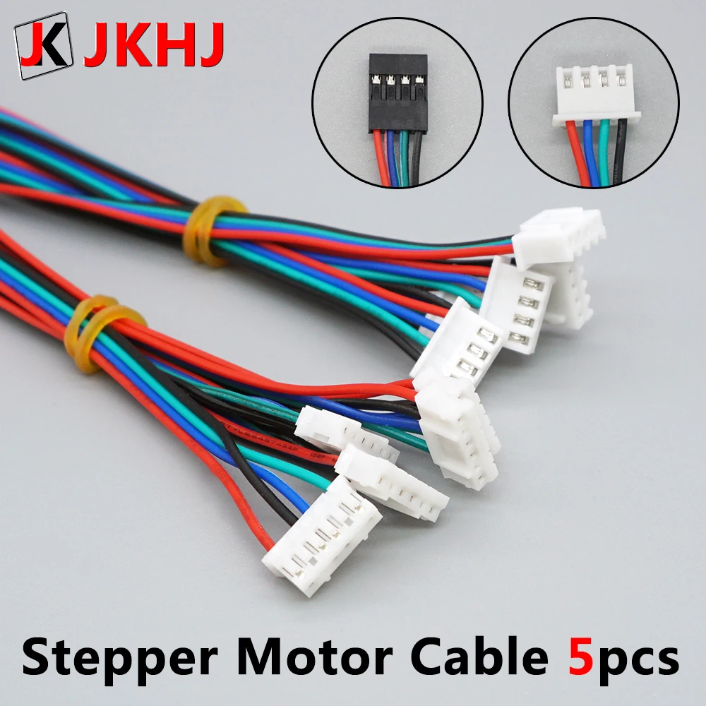 5 Buah/Lot Suku Cadang Printer 3D Kabel Motor Stepper 1M/2M 2.54 4pin-XH2.0 6pin untuk Konektor Kabel Motor Stepper