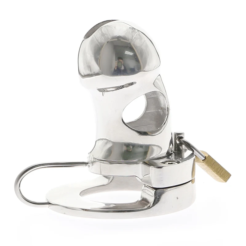 

2 IN 1 1 Ball Stretcher Chastity Device Lockable Cock Cage With Penis Ring Chastity Belt BDSM Abstinence Chastity Device For Men