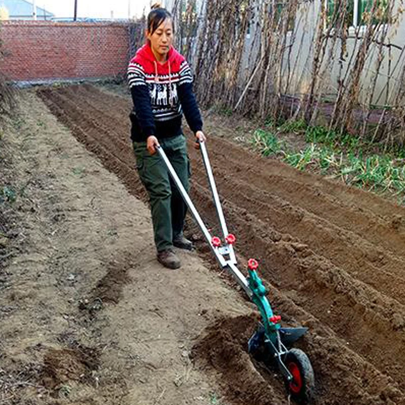 Mới Hào Dụng Cụ Mở Cày Thủ Công Bằng Tay Cày Nhỏ Máy Móc Nông Nghiệp Micro-Tiller Tay Rãnh Cày Ridger bánh Diameter22cm
