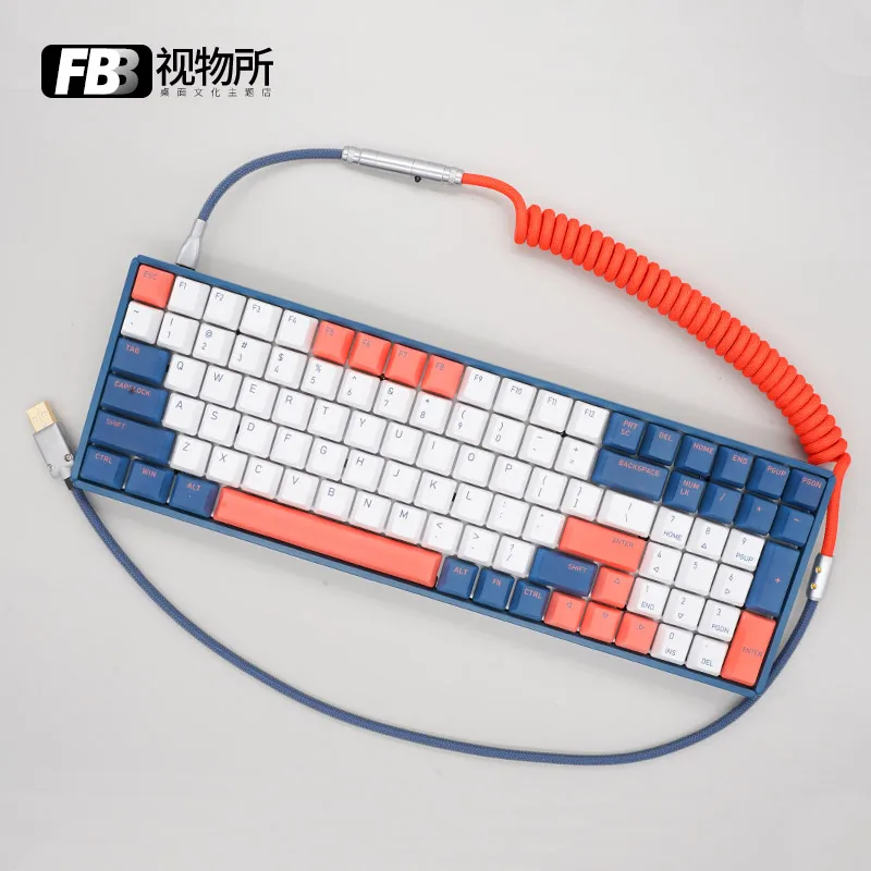 FBB Cables F96 Coral Sea IQUNIX Hand-made Customized Keyboard Data Cable Custom Keycap Line Type C USB For Mechanical Keyboard