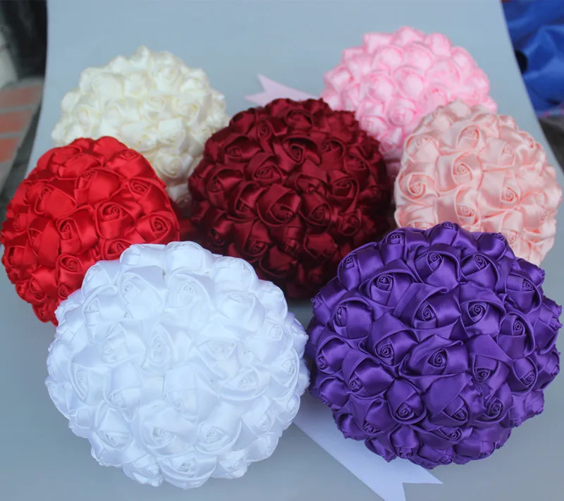 

Hand Made Silk Ribbon Bridal Bouquets Wedding Decoration Quinceanera Bouquet Wedding Celebrity Accessories 37Colors W223