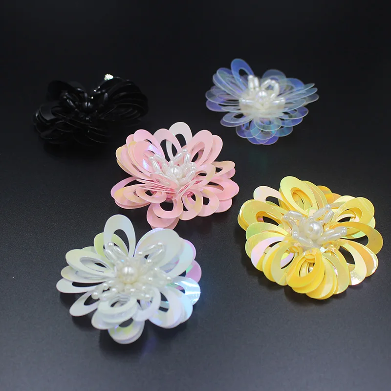 Multi-color multi-layer beaded sequins flower cloth stickers clothing DIY accessories clothes shoes hat bag fashion decoration