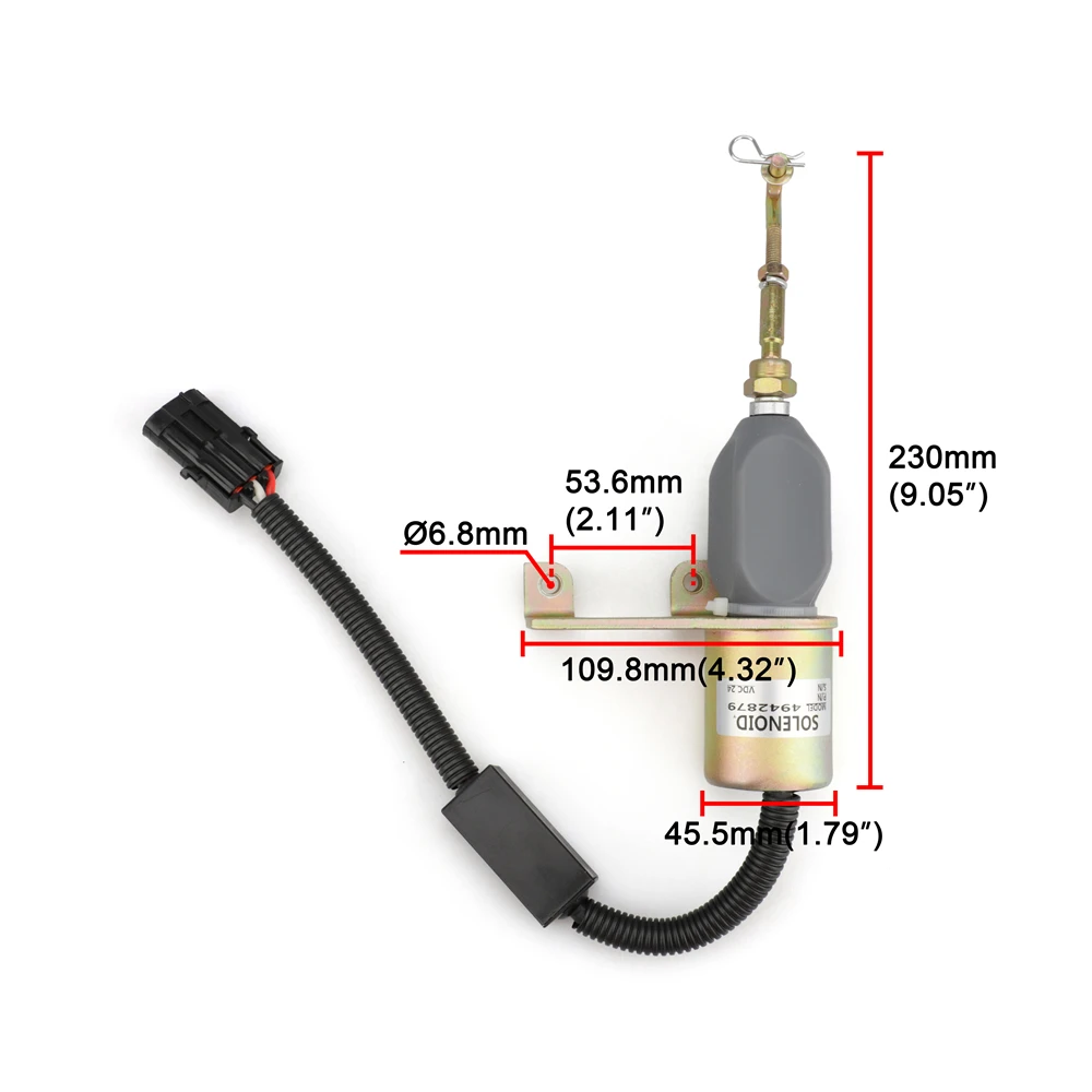 シアン6bt6bta 5.9l 4bt 4bta 5295567 4942879用の24ボルト燃料遮断ソレノイドバルブ