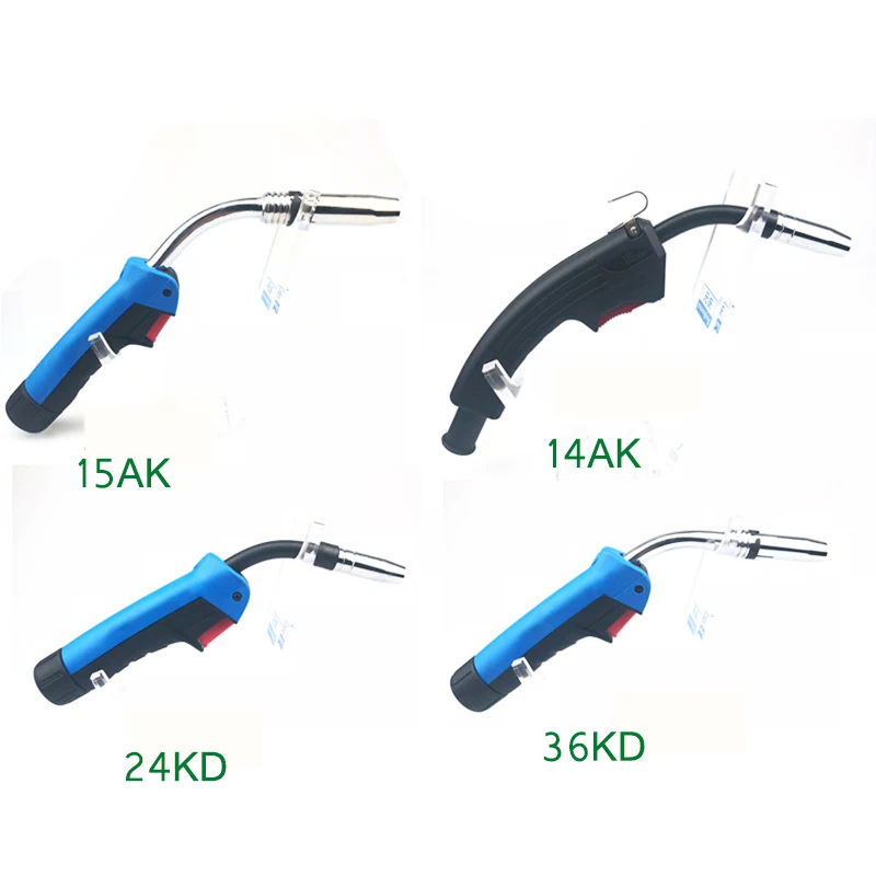 15AK 24KD 36KD Professional MIG MAG MB 용접 토치 공기 냉각 접촉 팁 백조 목 홀더 가스 노즐 유럽형