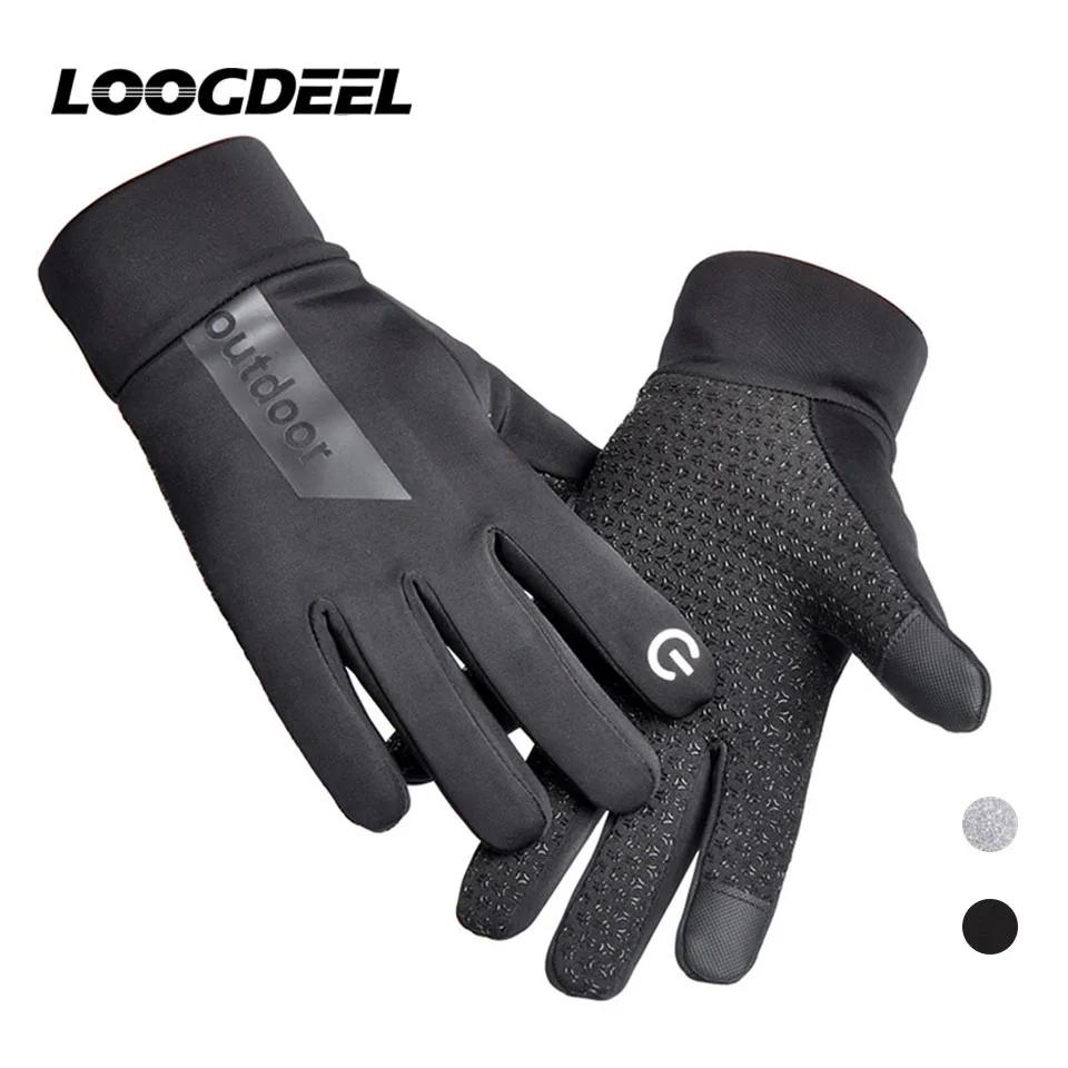 Guanti da corsa LOOGDEEL indossabili termici impermeabili antivento Touch Screen antiscivolo Plus guanti da Jogging sportivi Unisex in pile