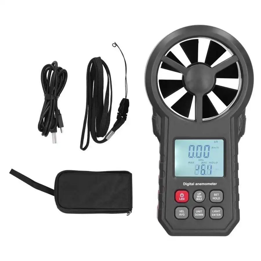 

5PCS WINTACT Digital Anemometer WT87B Wind Speed Thermometer Portable Handheld Wind Speed Meter LCD Digital Windmeter Measure