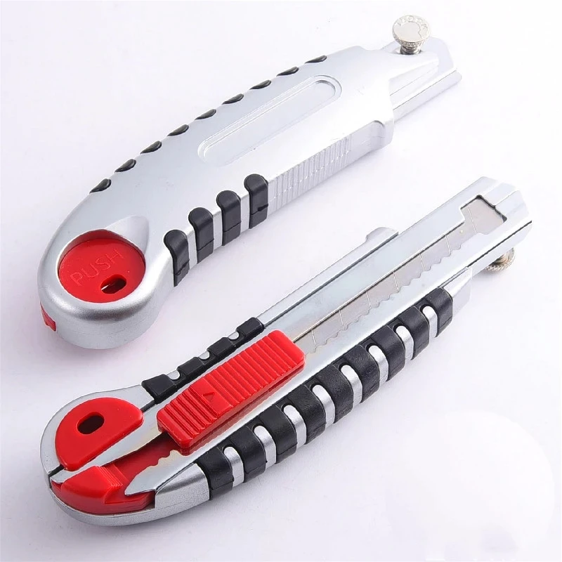 Utility Knife Stainless Steel Wall Paper Cutting Cutter Razor Blade Retractable with 5pcs Blades Dropshipping