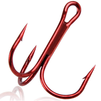 50Pcs Fishing Hooks High Carbon Steel Treble Hook Strong Sharp Round Bend Triple Hooks For Freshwater Saltwater Fishing