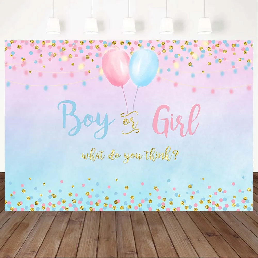 Mocsicka Gender Reveal Backdrop Boy or Girl Baby Shower Photography Backgrounds Newborn Party Decor Photo Studio Photocall Props