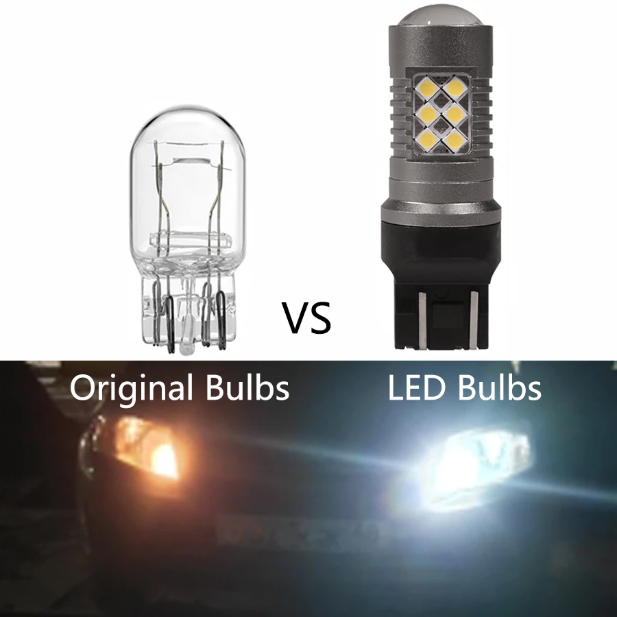 NHAUTP-Luzes diurnas super brilhantes, lâmpada DRL, lâmpada LED para Lada Kalina Vesta Granta, DHO Branco, 7443, T20, W21, 5W, 1Pc, 12V-24V