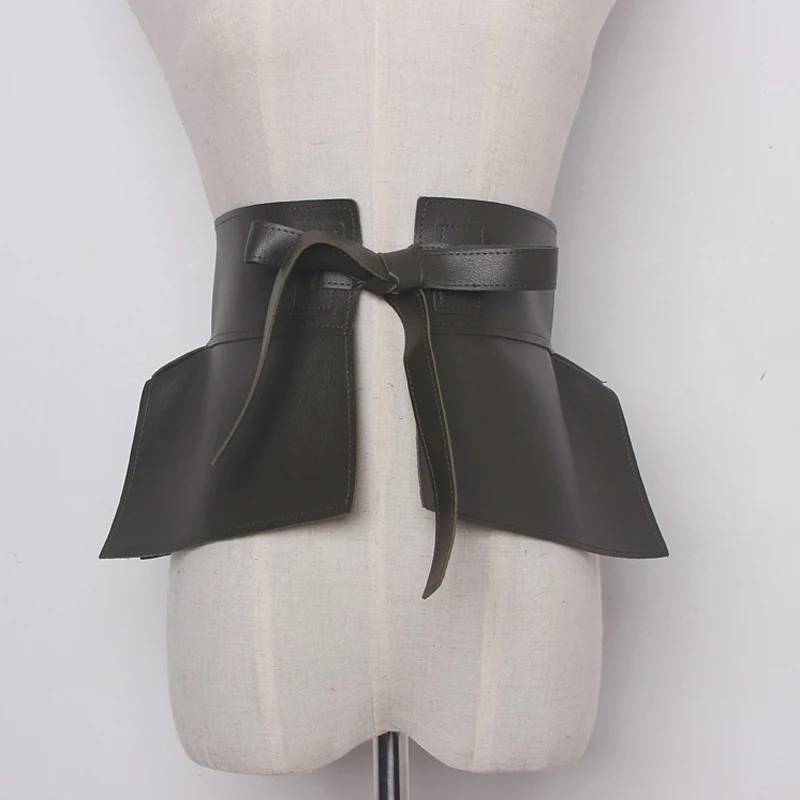 Cinturones de piel sintética para mujer, faja ancha de marca de lujo, accesorio para falda y vestido