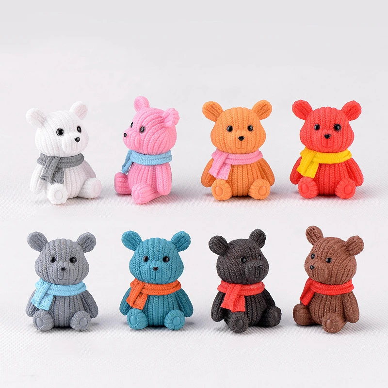 1Pcs Popular Plastic Teddy Bear Miniature Fairy Garden Easter Animal Figurines Party Gift Home Decoration Accessories image 3