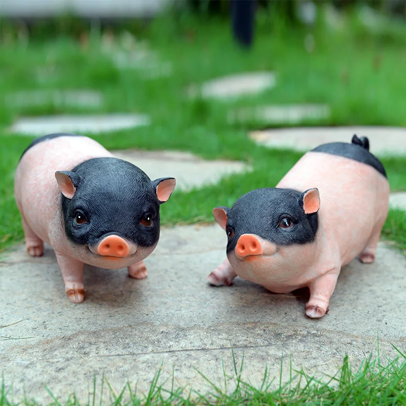 resin statue simulation pig model Figurines landscape ornament sculpture Courtyard gardening decoration a1868
