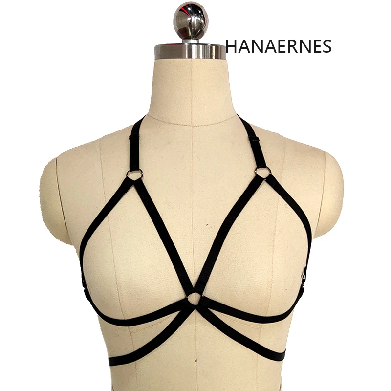 

HANAERNES Women's lace lace-up hollow ladies bra sexy sling bra elastic cage bra lace-up Adjusted-straps sling bra corset top