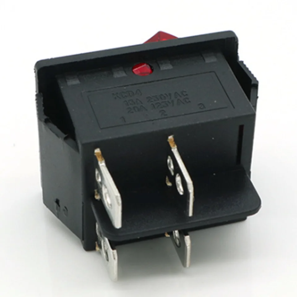 1PCS Rocker Power Button 2 Position 4 Pins KCD4-201N Push Button Switch With Light 15A 250V AC/20A 125V AC