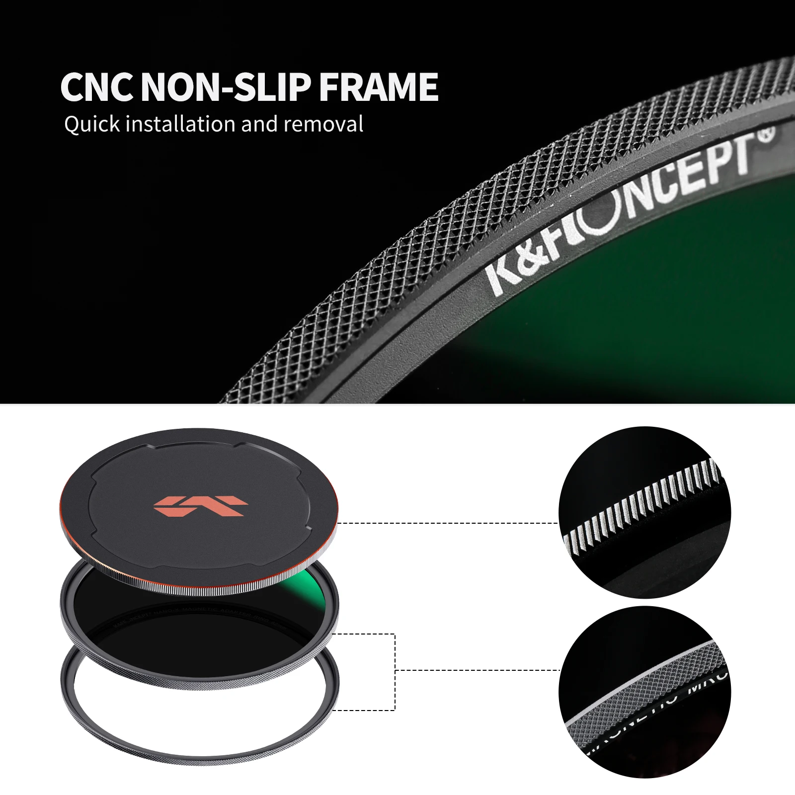 K&F Concept Magnetic ND1000 Nano-X Lens Filter with Multi Layer Coatings Neutral Density Filter 49mm 52mm 58mm 67mm 77mm 82mm