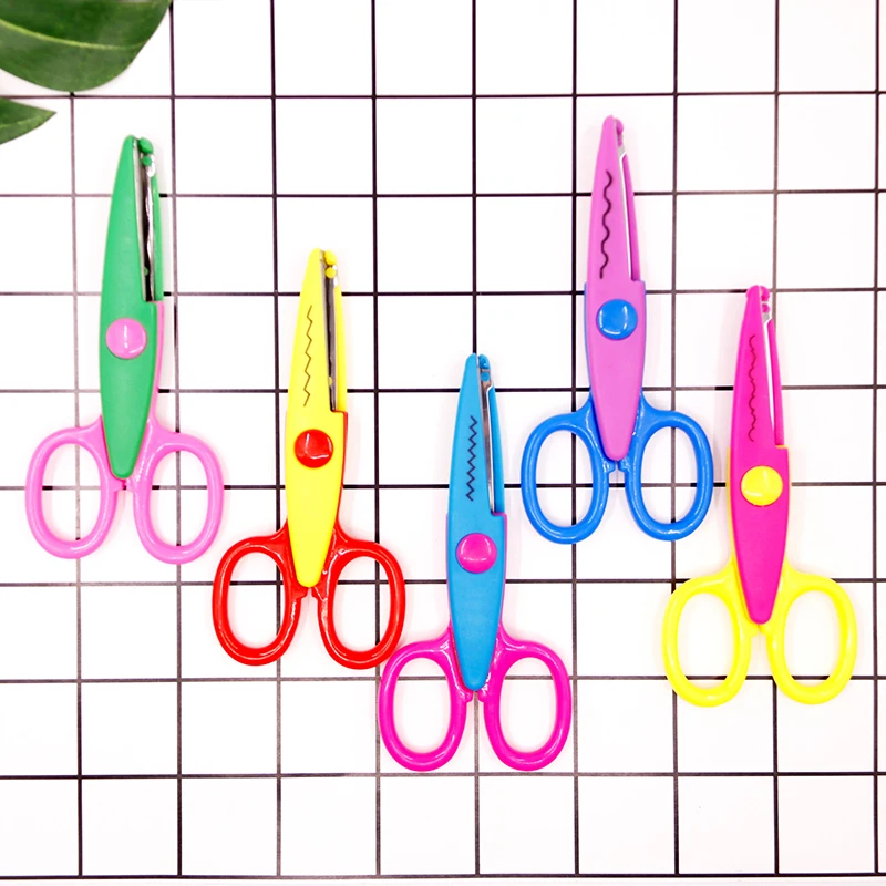 Álbum DIY Laciness Scissor, Escola Pinking Shear, Scrapbook Criativo, Photo Craft Cut, Papel Artesanal, Diário Handmade, 6pcs