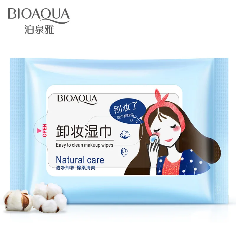 

Bioaqua Make up remover wipes clear and make-up removing, deep cleansing, moisturizing, moisturizing and moisturizing