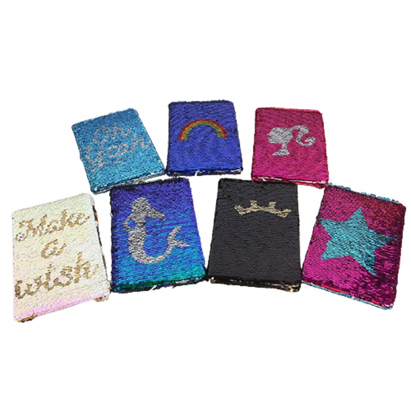 1pcs Creative Colorful Sequins Mermaid Pattern Notebook Daily Memos Notepad Fashion Office School Stationery Supplies