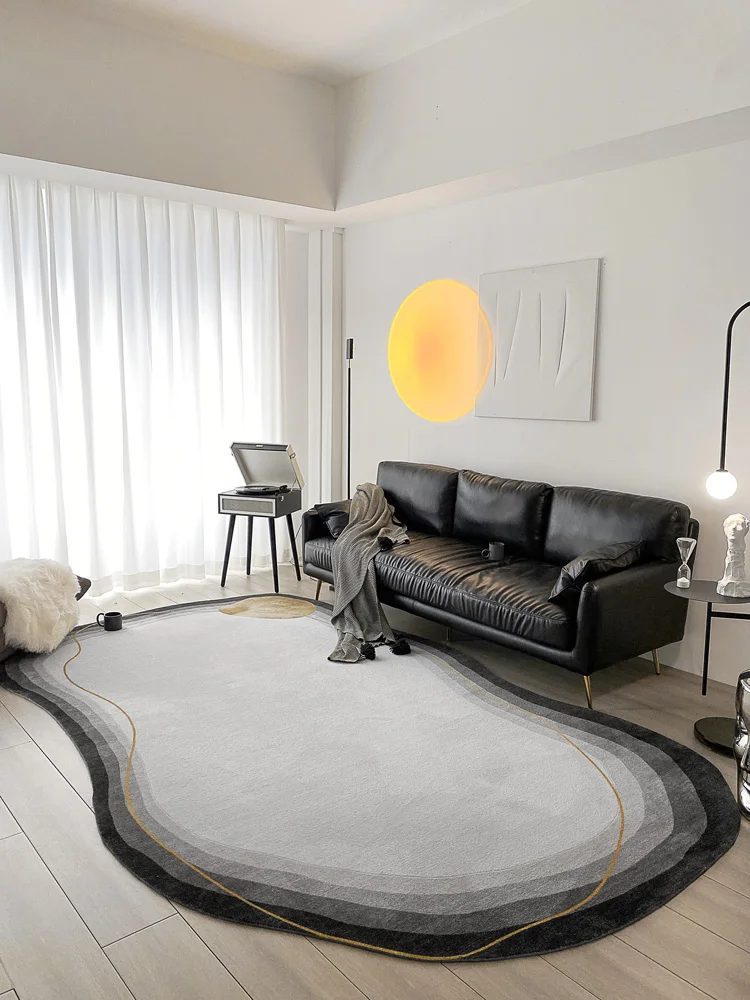 Carpet For Living Room Large Floor Bed Room Area Rug Bedroom Decor Nordic Grey Oval Rug Modern Home Decor Floor Mat Thick Carpet