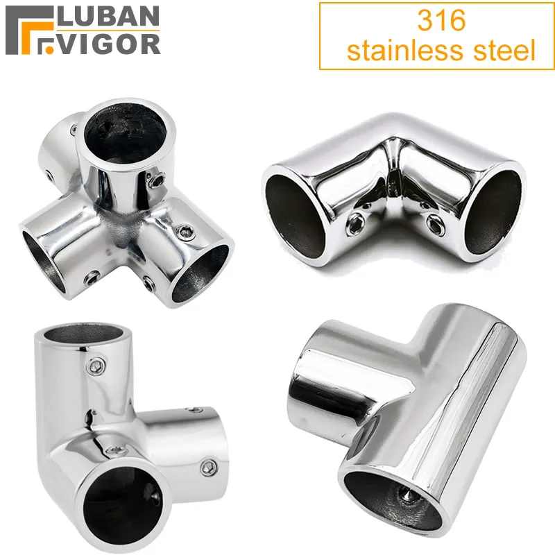 316 Stainless steel tube pipe connector Super anti-corrosion no rust for Ocean yacht Dock Outdoor awning Tube Fastener