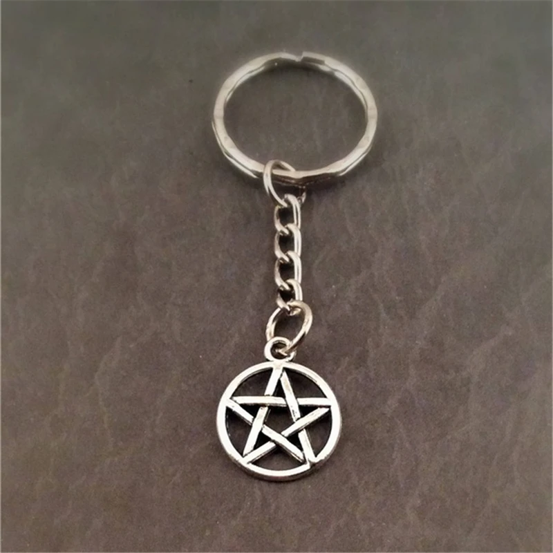 Pentacle Keychain Keyring, Pentagram Keychain, Wicca Accessory, Witch Keychain, Wicca Keychain, Witch Craft Accessory - Image 2