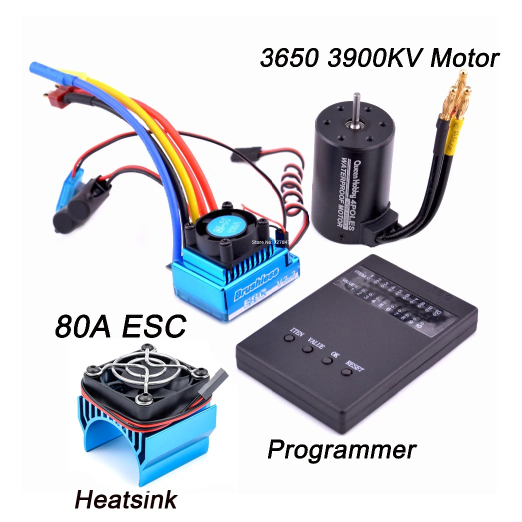 3650 2300KV / 3100KV / 3900KV / 4300KV / 5200KV Borstelloze Motor & 45A 60A 80A 120A Esc Combo Voor 1:10 Rc Auto Boot Deel