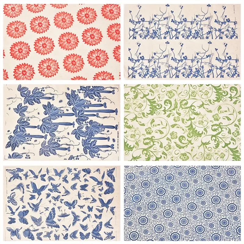 1PCS Pottery Art Underglaze Color Flower Paper colorful Transfer Paper Polymer Clay Tools DIY High Temperature Ceramic Decals