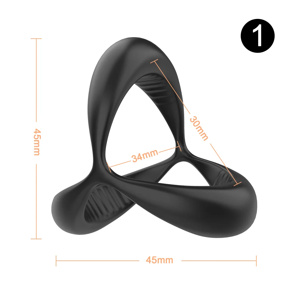 Anneau de pénis en silicone élastique pour homme, retarde l\'éjaculation, érection, agrandisseur de bite, anneau de massage du gland, se lie au