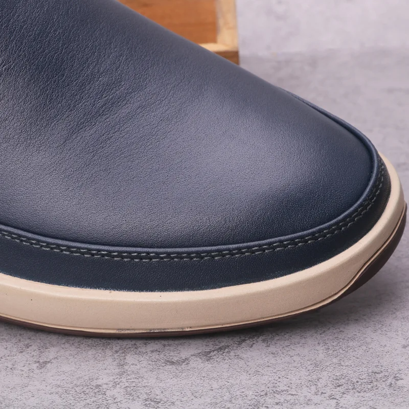 Brand New Men Genuine Leather Casual Shoes Breathable Slip-On Men Designer Loafers Luxury Designer Men Flats M838