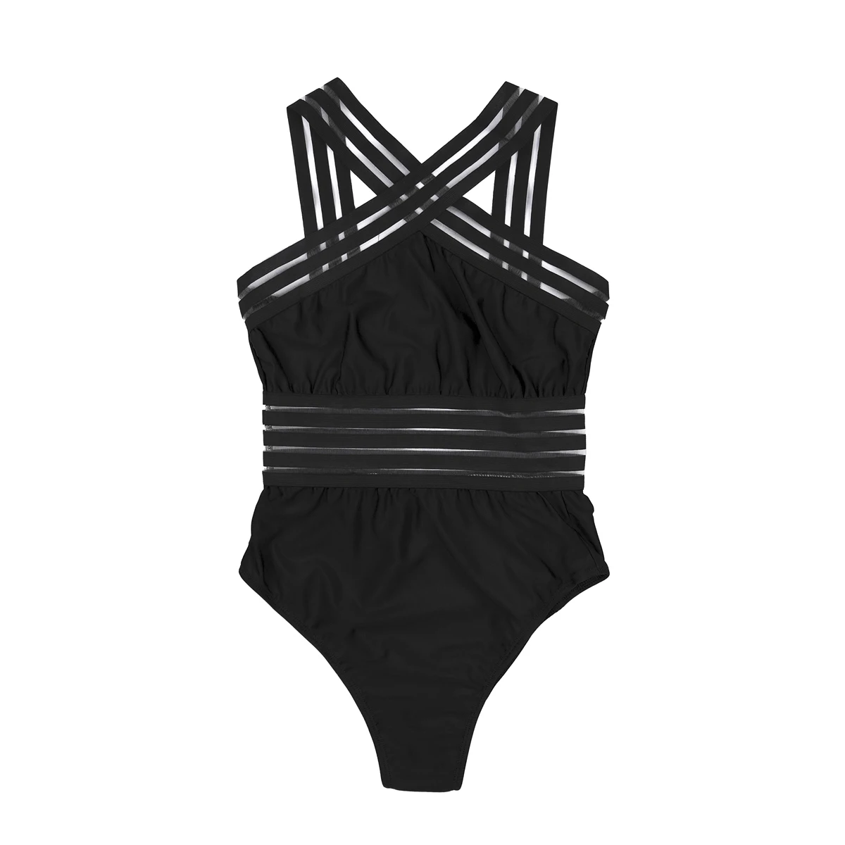 Sexy Black Striped One Piece Bikini Women's Bandage Push Up Monokini Swimwear Swimsuit Beach Triangle Bathing Suit1