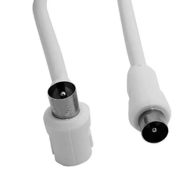 White RF single Coax Cable TV RF cable 1m 1.5m 2m RCA Coaxial 1pc Antenna Aerial Lead Cable Male to Male