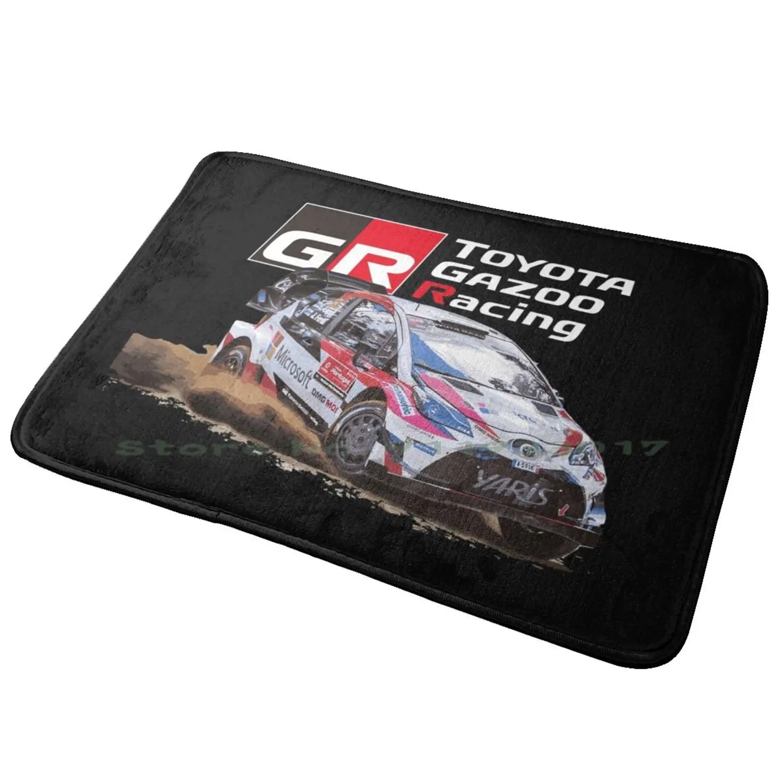 Wrc Gr Yaris-Gazoo Racing Sebastien Ogier Safari Wrt Entrance Door Mat Bath Mat Rug Geometric Pink Cotton Candy Valentine