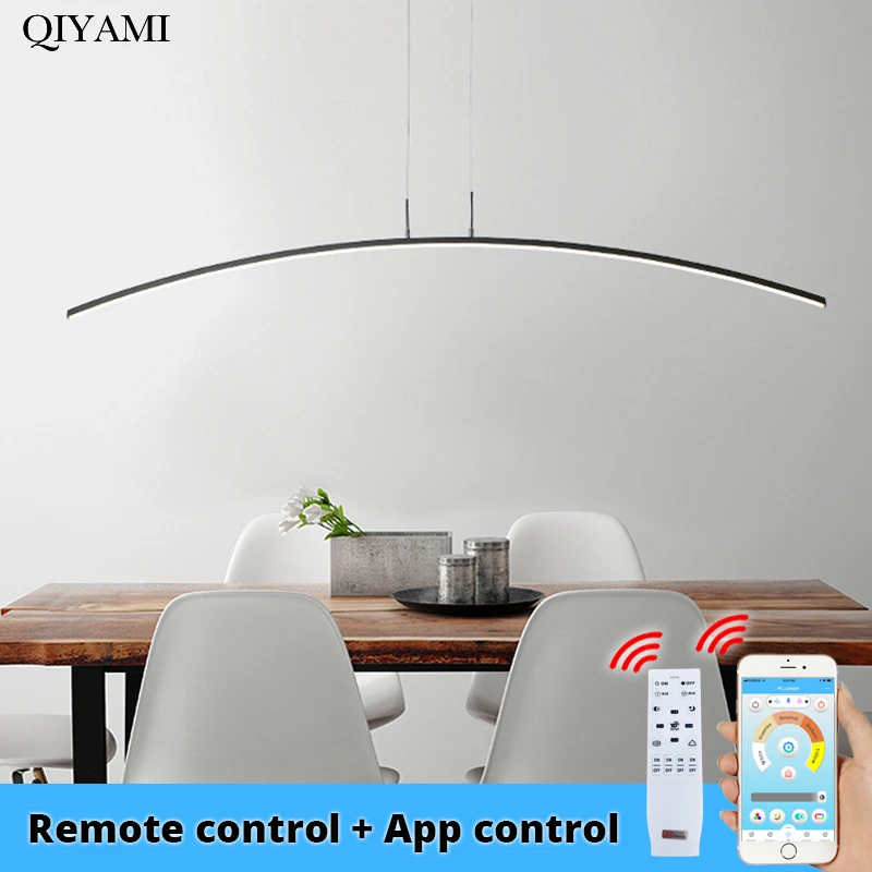 LED Simple Pendant Lights For Living Dining Room Kitchen Lustre Lamp Lighting Fixtures Lamparas AC85-260V Remote Control Avize