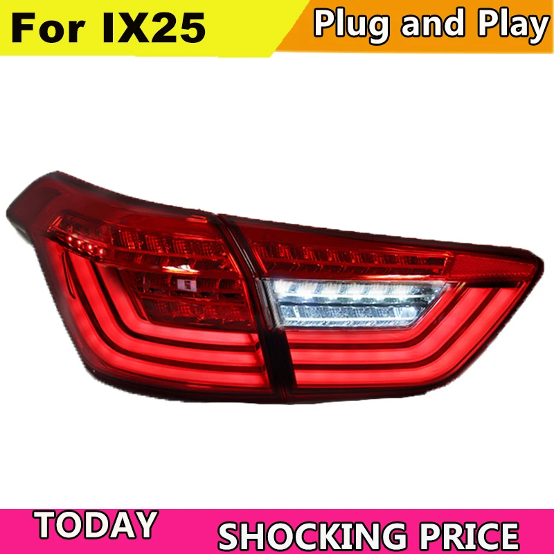 doxa Car Styling for Hyundai IX25 2014-2017 Taillights Creta Tail Lights Rear DRL+Brake+Park+Turn Signal