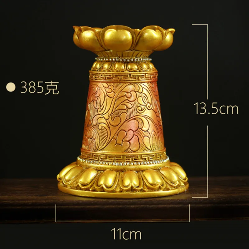 13.5cm Classic Resin Tibetan Buddhist Supplier Delicate Lotus Base Decorate Hand Cranking Prayer Wheel Base